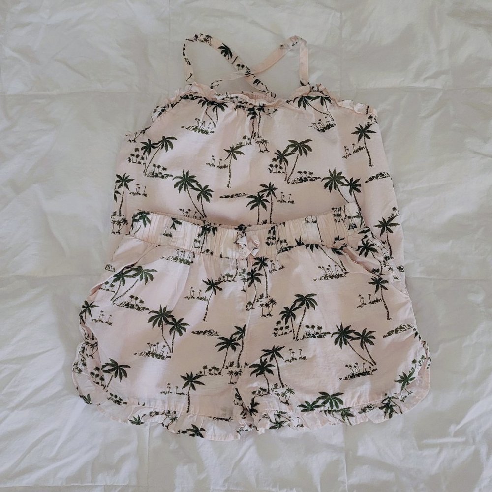 Janie and Jack Palm Trees Pink & Green 2-Piece Short Set 6